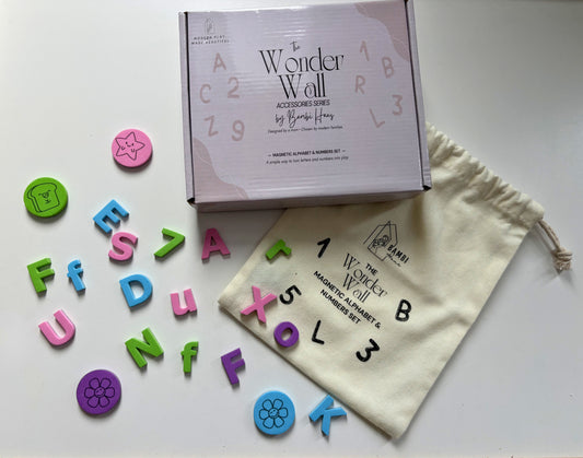 The Wonder Wall Magnetic Letters & Numbers Set — Soft Foam Magnets for Learning & Play