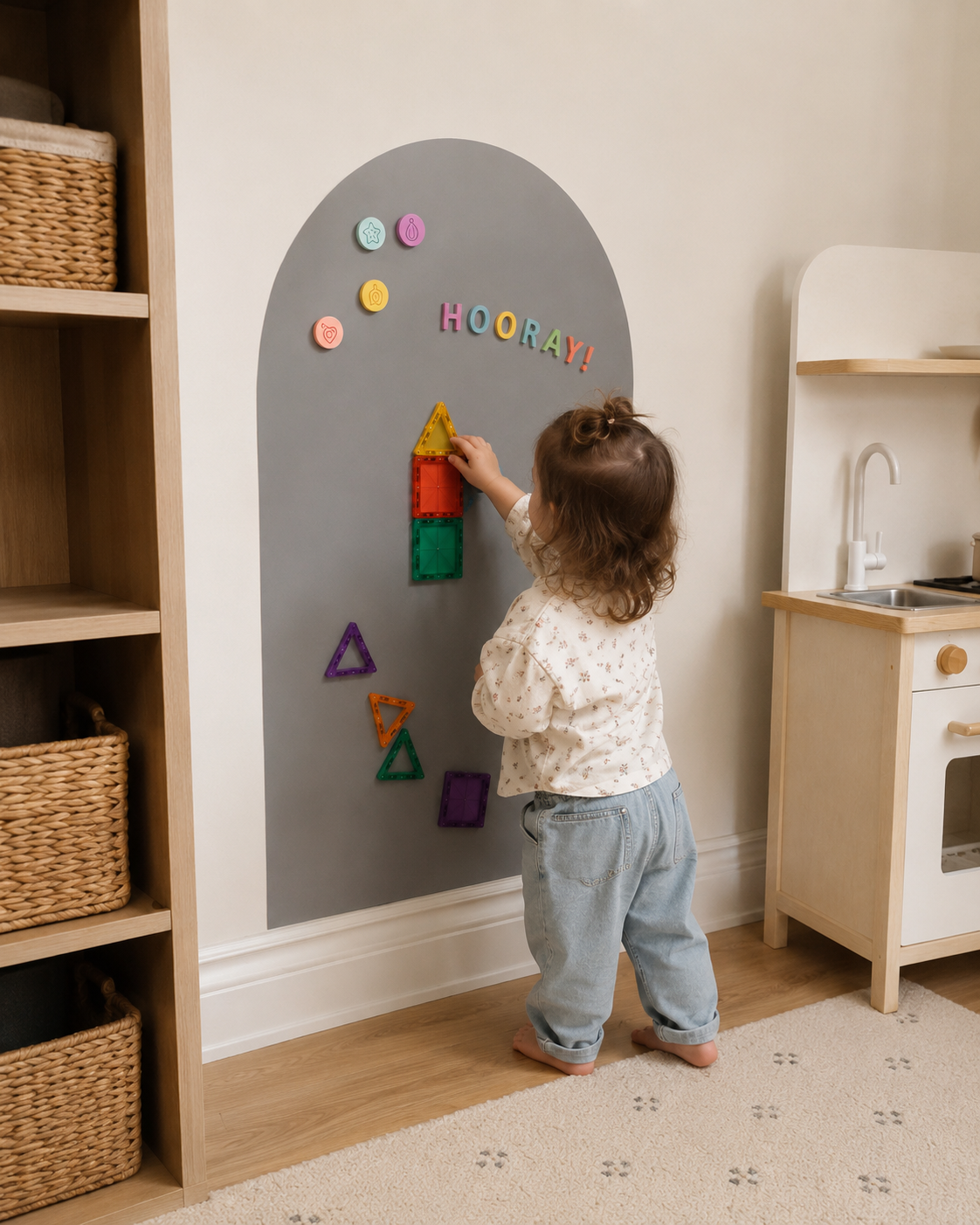 The Wonder Wall — Magnetic Play Wall for Kids (Renter-Friendly, Zero Damage)
