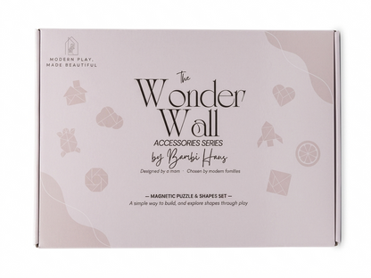 The Wonder Wall Magnetic Puzzle & Shapes Set — Curated Foam Shapes for Open-Ended Play