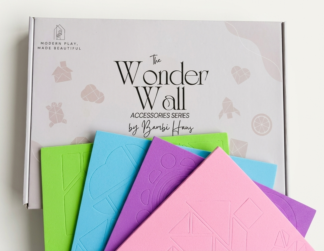 The Wonder Wall Magnetic Puzzle & Shapes Set — Curated Foam Shapes for Open-Ended Play