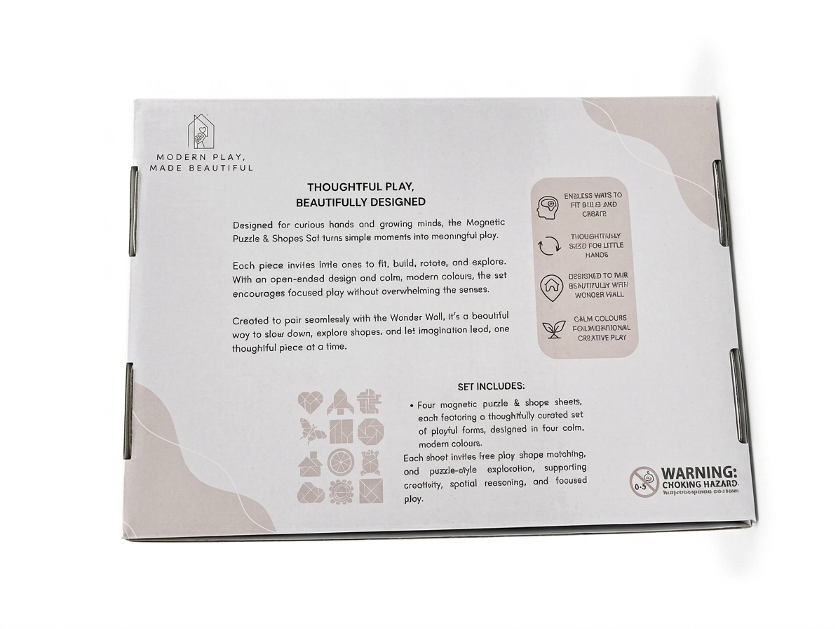 The Wonder Wall Magnetic Puzzle & Shapes Set — Curated Foam Shapes for Open-Ended Play