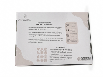 The Wonder Wall Magnetic Puzzle & Shapes Set — Curated Foam Shapes for Open-Ended Play