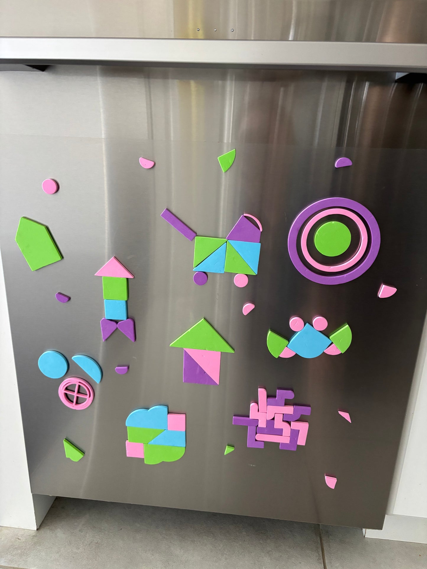 The Wonder Wall Magnetic Puzzle & Shapes Set — Curated Foam Shapes for Open-Ended Play
